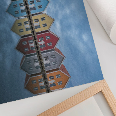 Umjetnički print Šarene kuće modernog stila simetrije