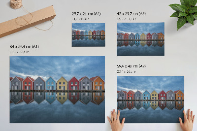 Umjetnički print Šarene kuće modernog stila simetrije