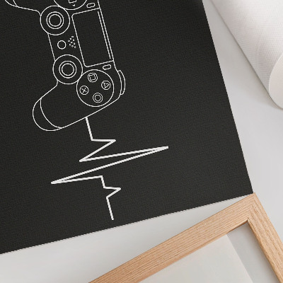 Plakat na platnu Minimalistička tema za igre, crno-bijelo srce
