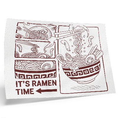 Plakat Ramen s parom u stilu stripa