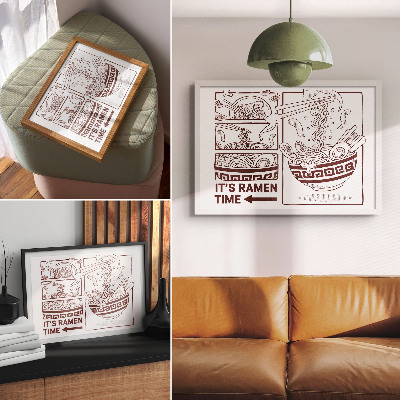 Plakat Ramen s parom u stilu stripa