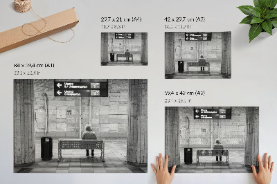 Stilski zidni plakat Minimalistički urbani prostor siva modernost