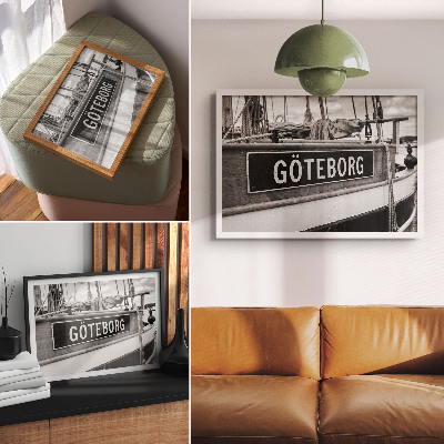 Umjetnički print Detalj crno-bijelog retro broda
