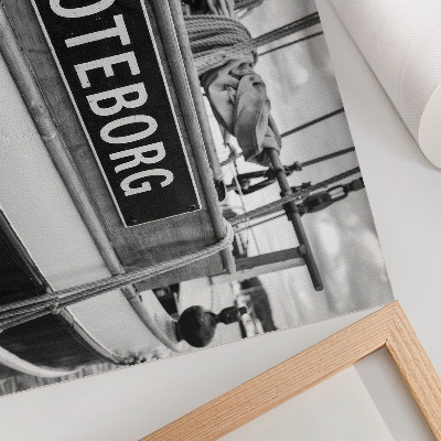 Umjetnički print Detalj crno-bijelog retro broda