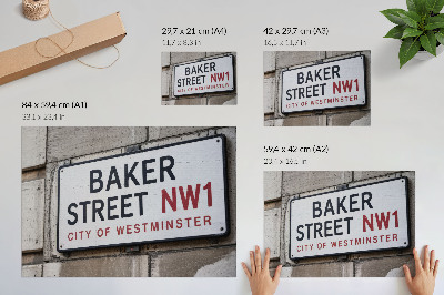 Stilski zidni plakat Znak ulice Baker Street Westminster