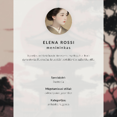 Umjetnički print Krajolik s japanskom arhitekturom i stablima trešanja