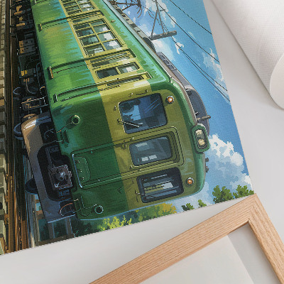 Plakat na platnu Ilustrativni vlak u primorskom krajoliku