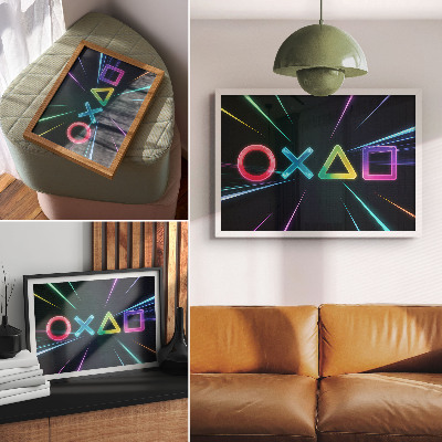 Plakat Neonski geometrijski oblici u pokretu