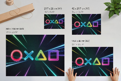 Plakat Neonski geometrijski oblici u pokretu
