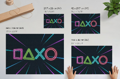 Stilski zidni plakat Neonski oblici, dinamične boje, futuristički