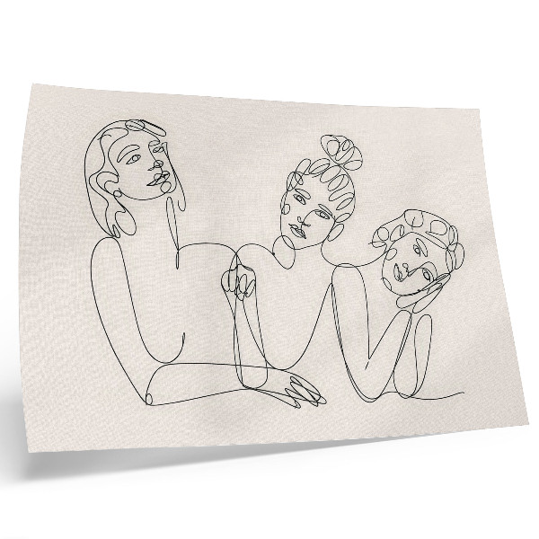 Umjetnički print Crno-bijele linije, delikatnost, intimnost likova