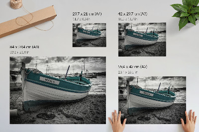Plakat Brod na plaži, mirna avantura iz snova
