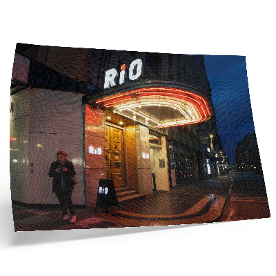 Stilski zidni plakat Retro kino neonska svjetla crvena krema