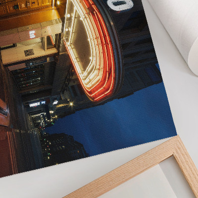 Stilski zidni plakat Retro kino neonska svjetla crvena krema