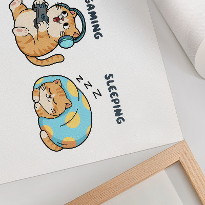 Umjetnički print Smiješne ilustracije mačaka, slatke i zabavne