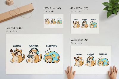 Umjetnički print Smiješne ilustracije mačaka, slatke i zabavne