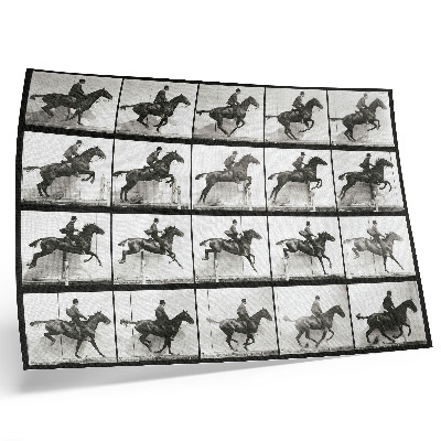 Plakat na platnu Ploča 640 snimke Kretanje životinja (1887.), jahanje koje je fotografirao Eadweard Muybridge