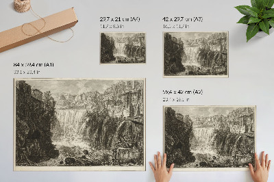 Umjetnički print Pogled na Grand Cascade u Tivoliju, iz Pogleda na Rim Giovannija Battiste Piranesija