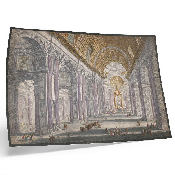 Plakat na platnu Gezicht op het interieur van de Sint Pietersbasiliek te Vaticaanstad by anonimni i Giovanni Battista Piranesi