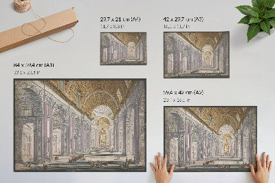 Plakat na platnu Gezicht op het interieur van de Sint Pietersbasiliek te Vaticaanstad by anonimni i Giovanni Battista Piranesi
