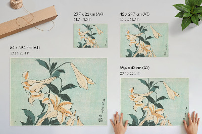 Plakat na platnu Ljiljani (oko 1833. – 1834.) u visokoj rezoluciji Katsushike Hokusaija