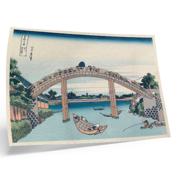 Plakat Pogled ispod mosta Mannenbashi u Fukagawi, 1985., Katsushika Hokusai