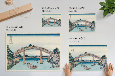 Plakat Pogled ispod mosta Mannenbashi u Fukagawi, 1985., Katsushika Hokusai