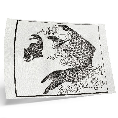 Umjetnički print Hokusaijev šaran, japanska ilustracija životinje