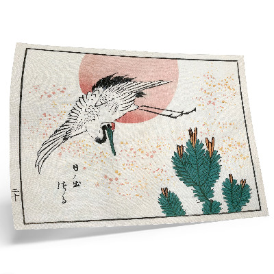 Plakat na platnu Japanski drvorez ždrala (1826. – 1869.)