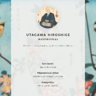 Plakat na platnu Japanski drvorez ždrala (1826. – 1869.)