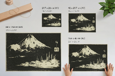 Umjetnički print Seikenji Fuji, iz serije Ogledalo kamenih tragova pogleda na provincije (Kohon meihitsu ishizuri kagami)