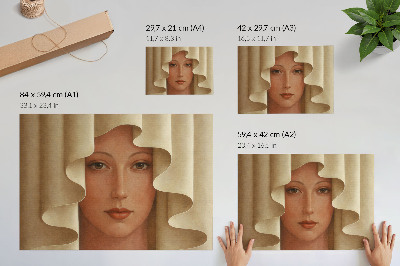 Stilski zidni plakat Žena u velu valovitog oblika