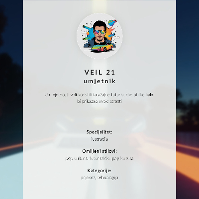 Umjetnički print Sportski automobil u urbanom krajoliku noću