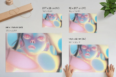Plakat Apstraktni portret sa šarenim oblicima