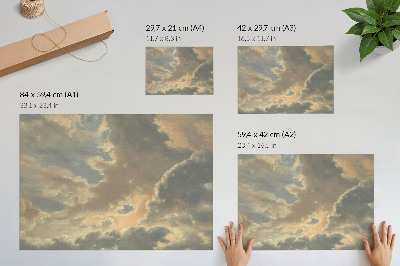 Umjetnički print Oblaci na nebu u nijansama sive i bež boje