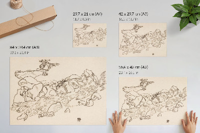 Plakat na platnu Planinski potok (1917.) Egona Schielea – crtež linijama iz zbirke muzeja MET
