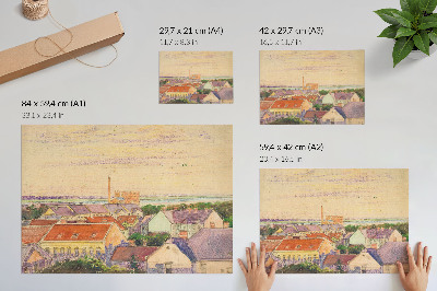 Plakat Pogled na grad, ilustracija Egona Schielea