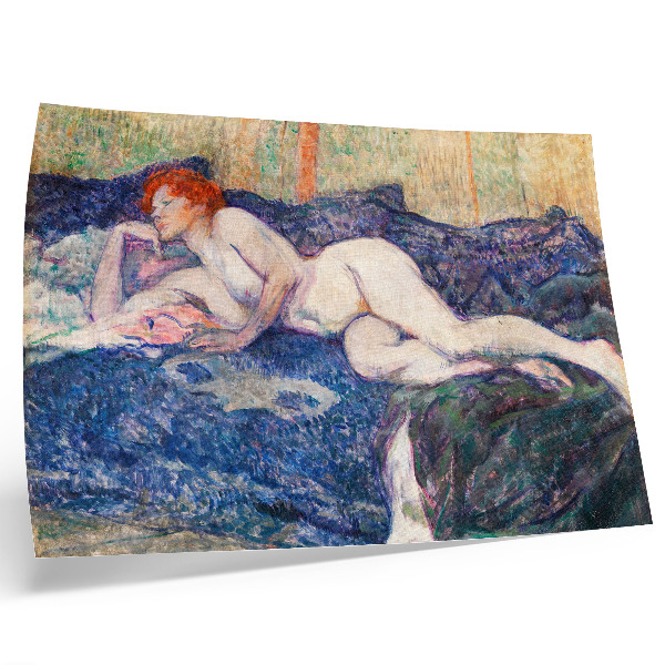 Umjetnički print Gola žena pokazuje grudi, vintage erotska umjetnost Henrija de Toulouse-Lautreca