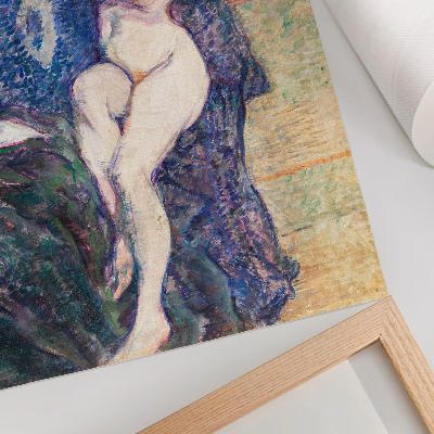 Umjetnički print Gola žena pokazuje grudi, vintage erotska umjetnost Henrija de Toulouse-Lautreca