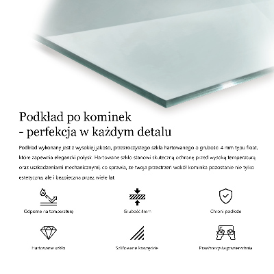 Staklo ispod kamina transparentan