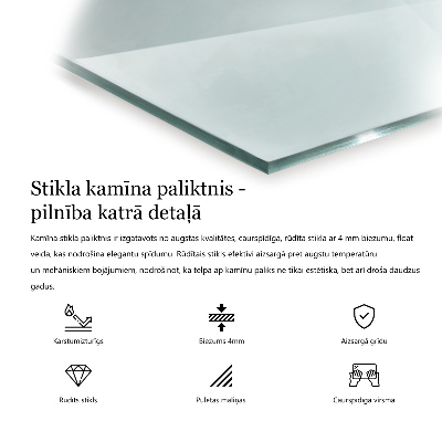 Staklo ispod kamina transparentan