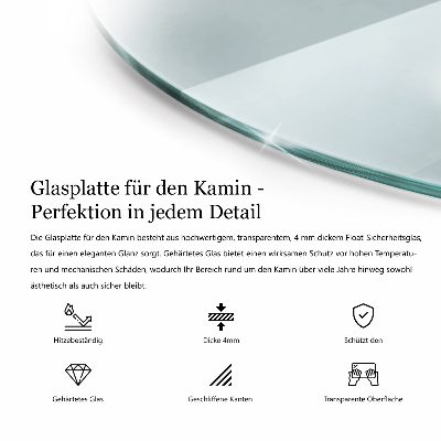 Kaljeno staklo za ispod kamina transparentan