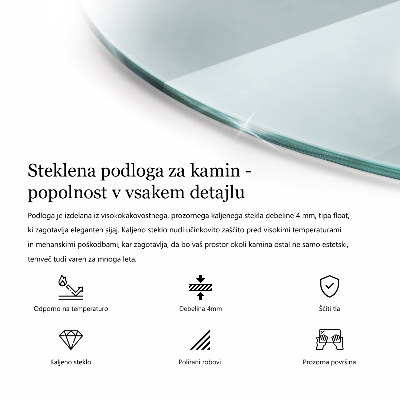 Kaljeno staklo za ispod kamina transparentan