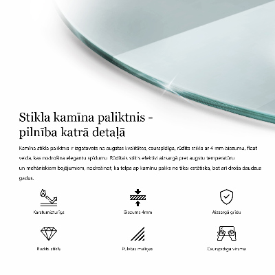 Kaljeno staklo za ispod kamina transparentan