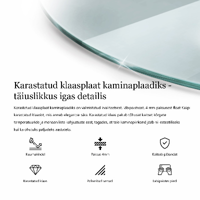 Kaljeno staklo za ispod kamina transparentan