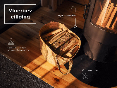 Četrtkrožna podlaga za kamin črna iz pločevine