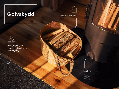 Četrtkrožna podlaga za kamin črna iz pločevine