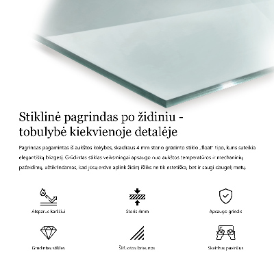 Staklo ispod kamina šesterokutno prozirno