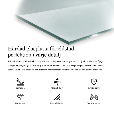 Staklo ispod kamina šesterokutno prozirno