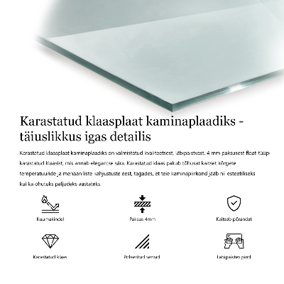 Staklo ispod kamina šesterokutno prozirno